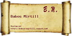 Babos Mirtill névjegykártya